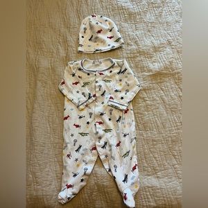 Kissy Kissy Aviator Pajamas 3-6 months with matching hat